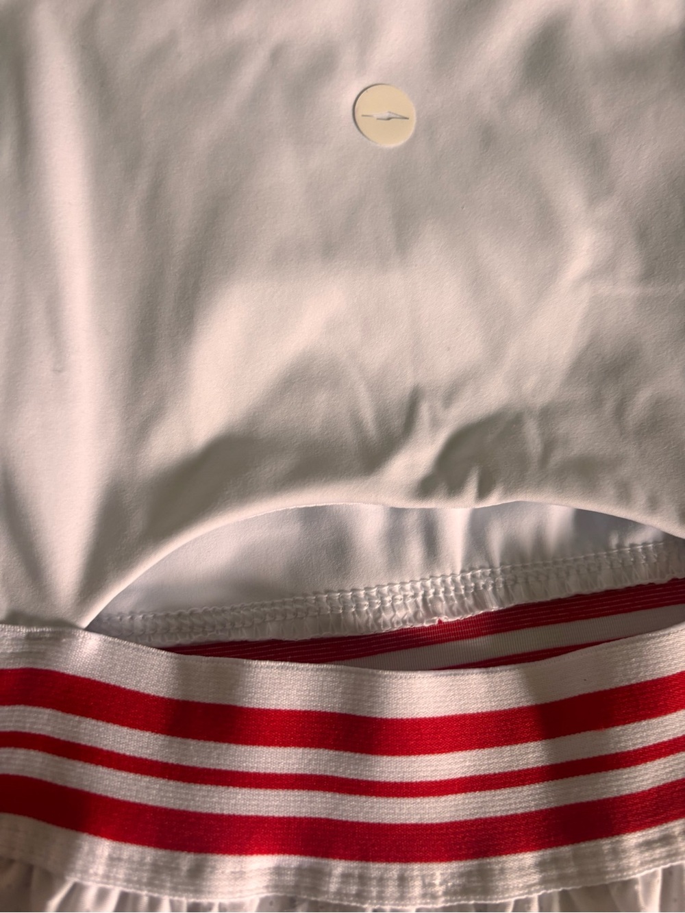 White Tennis Dress with Red Stripe Waistband - Picture 3 of 3